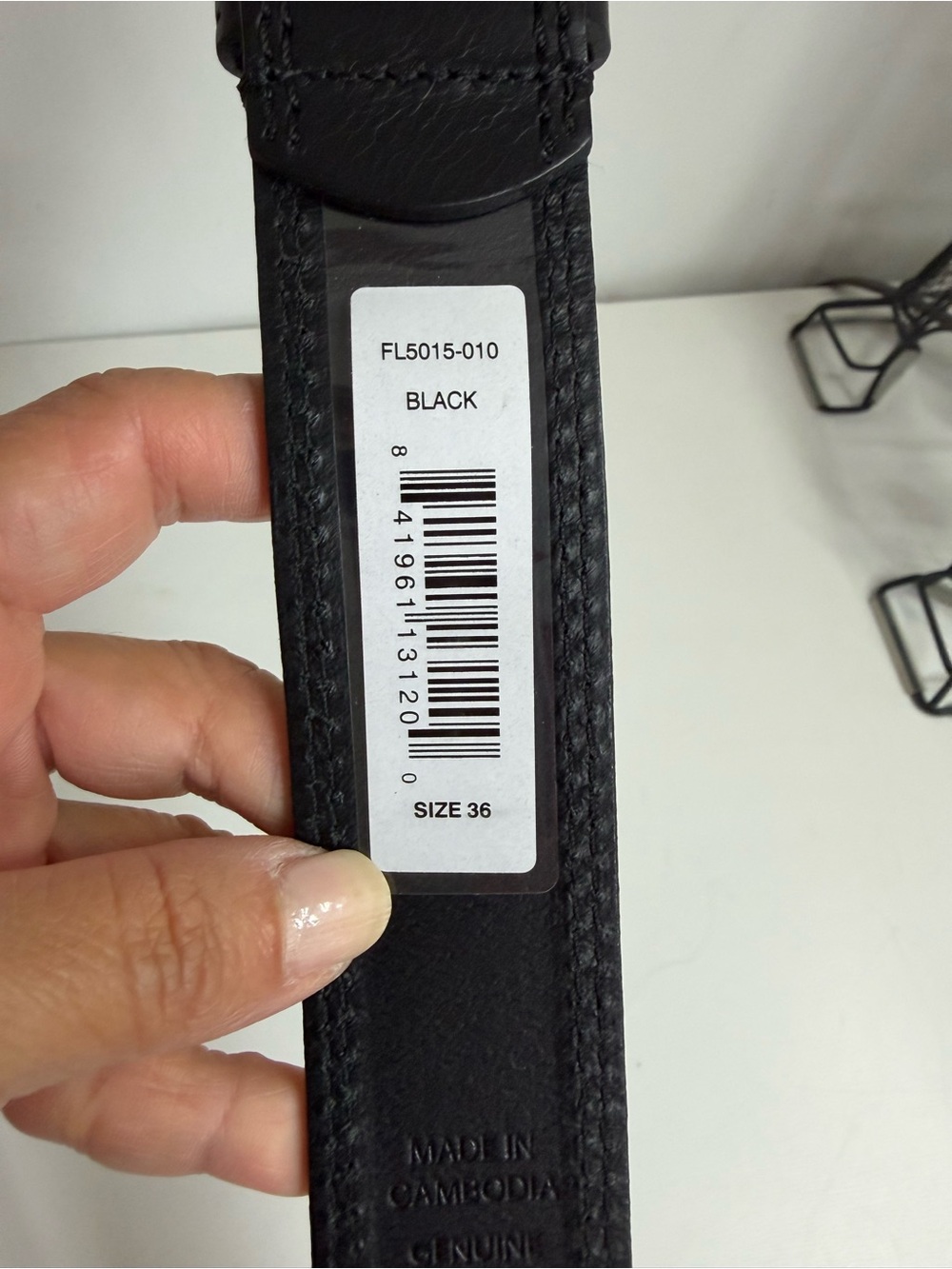 Classic Black Leather Men's Belt - Size 36